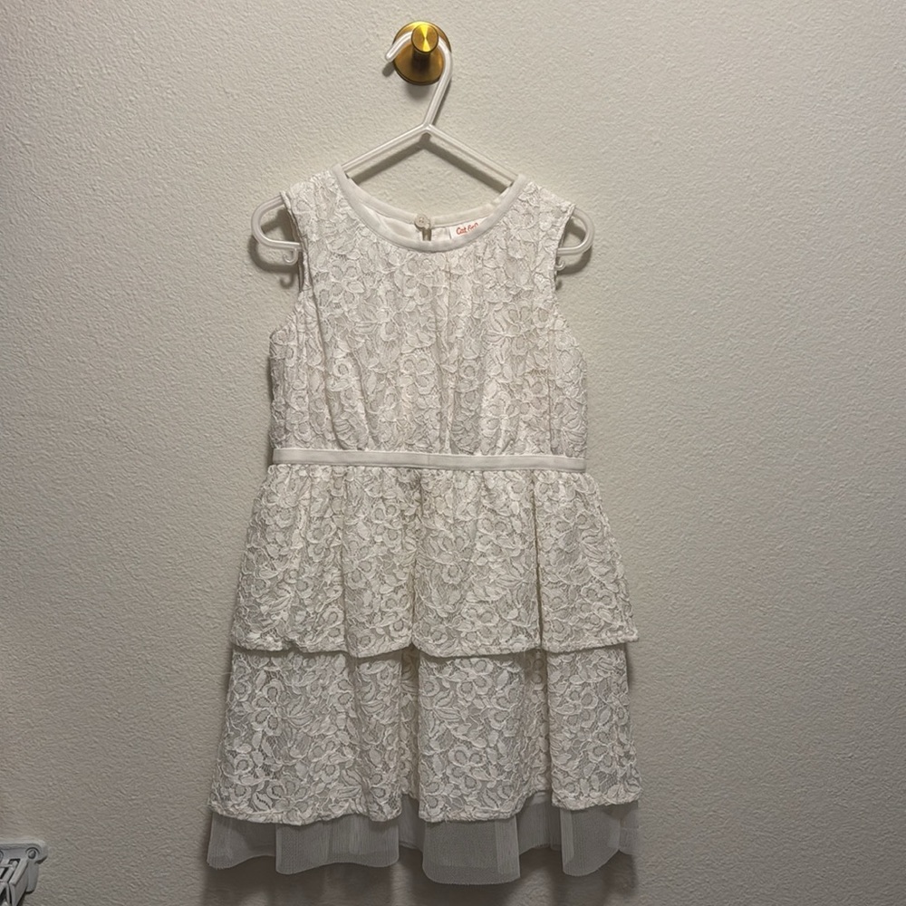 Cat & Jack lace toddler tank dress size 4T color cream